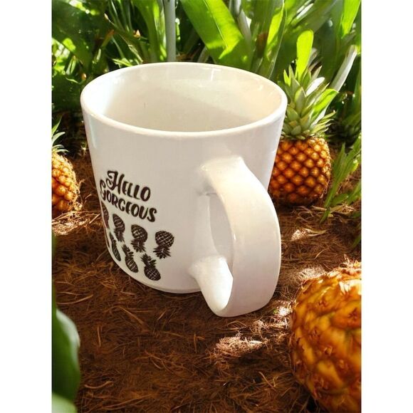 Opalhouse Upside Down Pineapple Swingers Coffee Mug Hello Gorgeous Stoneware Cup - Picture 5 of 7